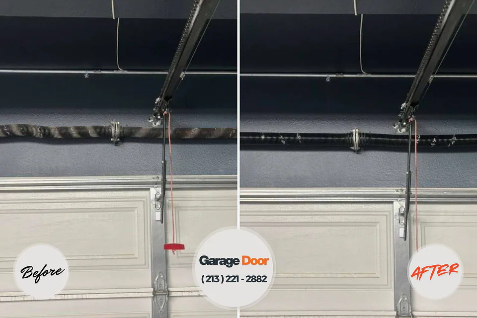 Before and after: garage door repair Lewisville, NC